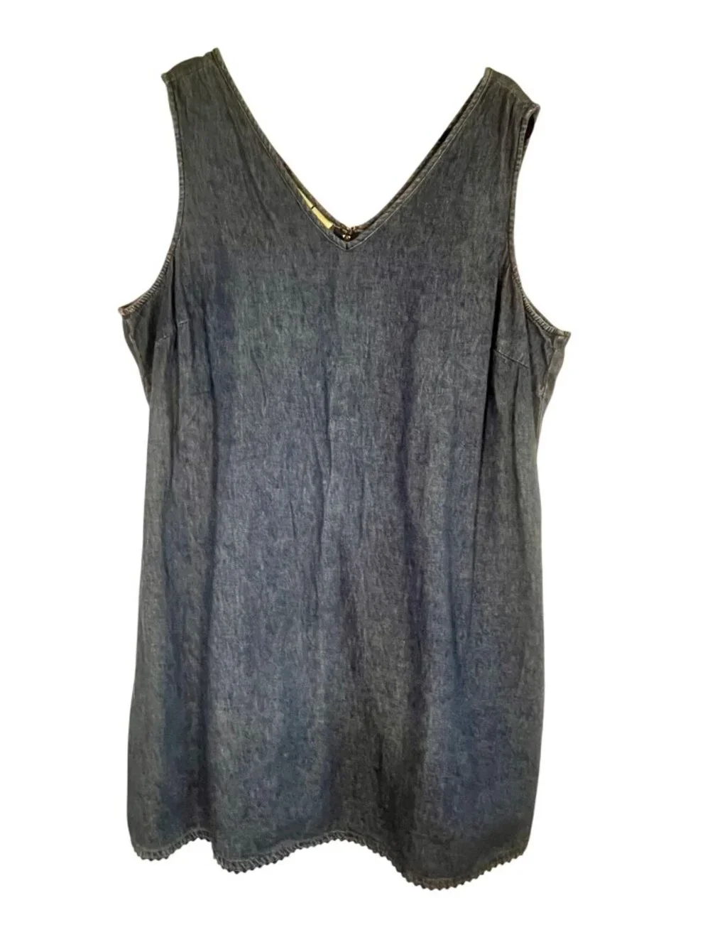 Retro Denim Jean Dress 24W Western Cowgirl Neutral Rodeo Boho Indie Folk Country